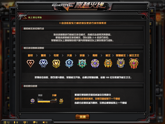 穿越火线枪王排位分数怎么算1