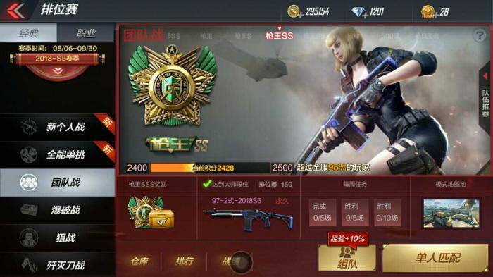 穿越火线枪王排位分数怎么算2