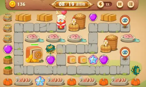 保卫萝卜21关怎么过2