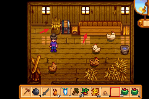 星露谷物语如何从谷仓拿出干草3