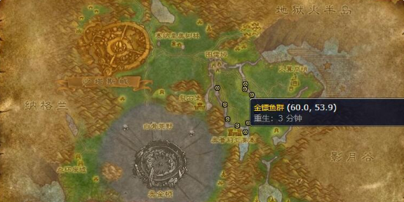 魔兽世界金镖鱼群在哪1