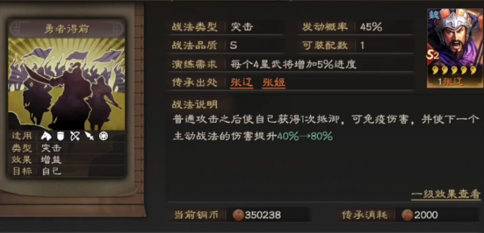 三国志战略版勇者得前配什么战法1