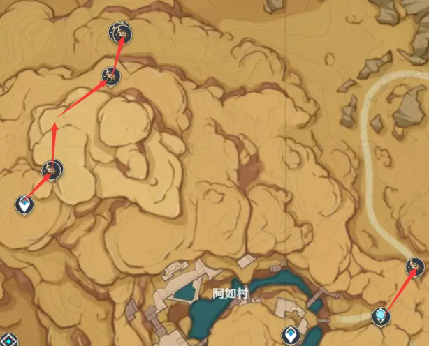 原神圣甲虫快速采集路线3