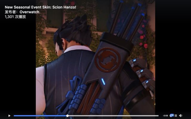 《守望先锋》半藏新皮肤致敬如龙2