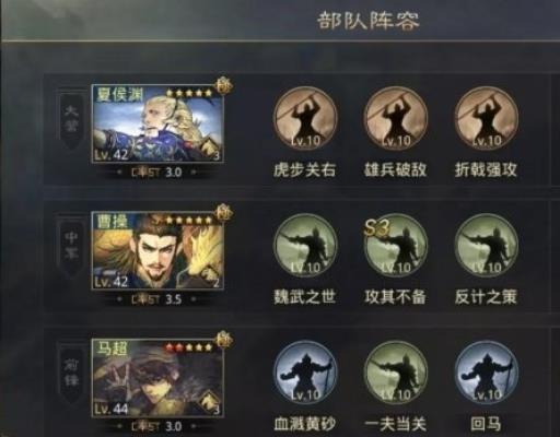 率土之滨马超平民阵容怎么搭配?4