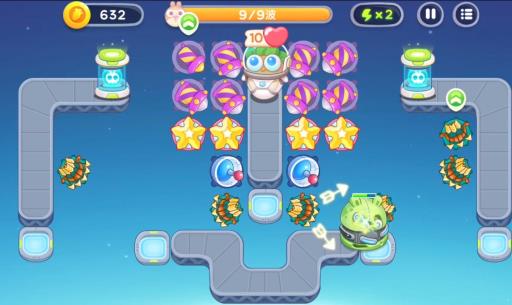 保卫萝卜4太空穿越第54关怎么过?14