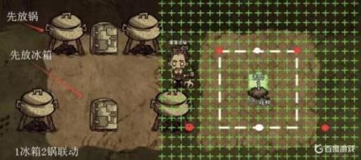 饥荒锅和冰箱怎么摆放?2
