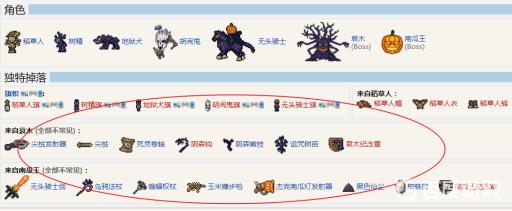 泰拉瑞亚南瓜月掉落什么物品?2