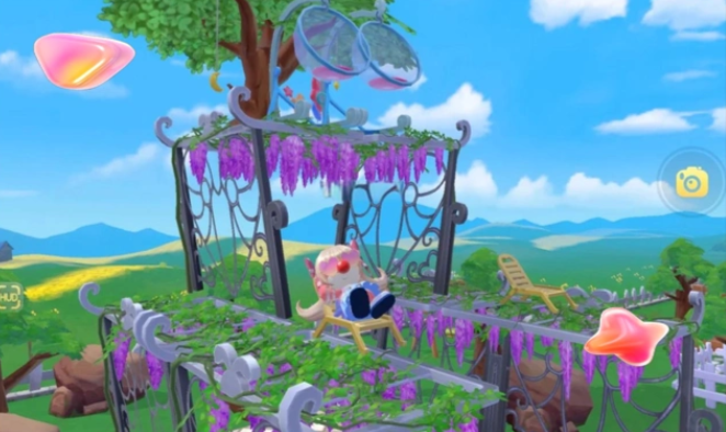 摩尔庄园怎么在空中放花簇1